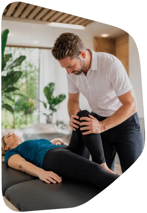 Physiotherapist treating a patient